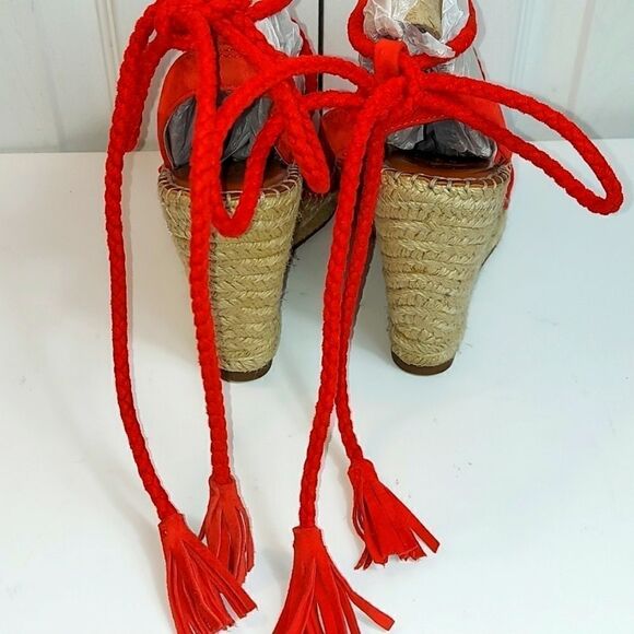 Joie Phyllis Suede Lace-Up Wedge Espadrille Sandal - Picture 6 of 10